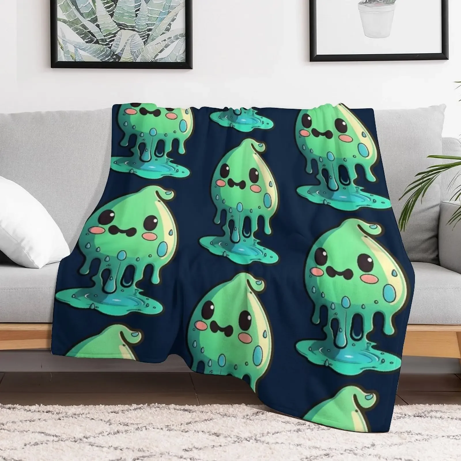 Green Slime Throw Blanket Cozy Throw Blanket Birthday Gift for Him Her