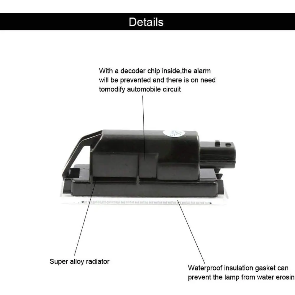 2Pcs  Car License Plate Light Compatible with Renault Clio III, Clio IV, Espace IV