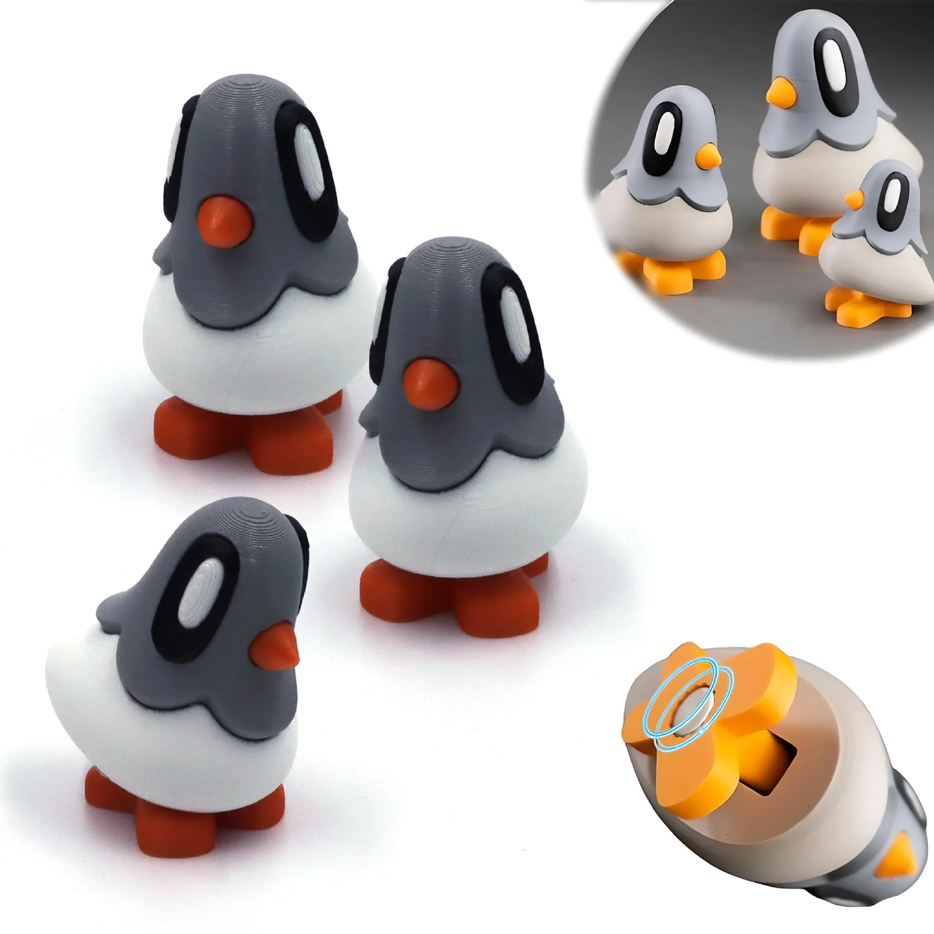 

Cute Blob Pigeon Figurine with Magnetic Foot Mini Spotted Pigeon Desktop Home Decor Ornament