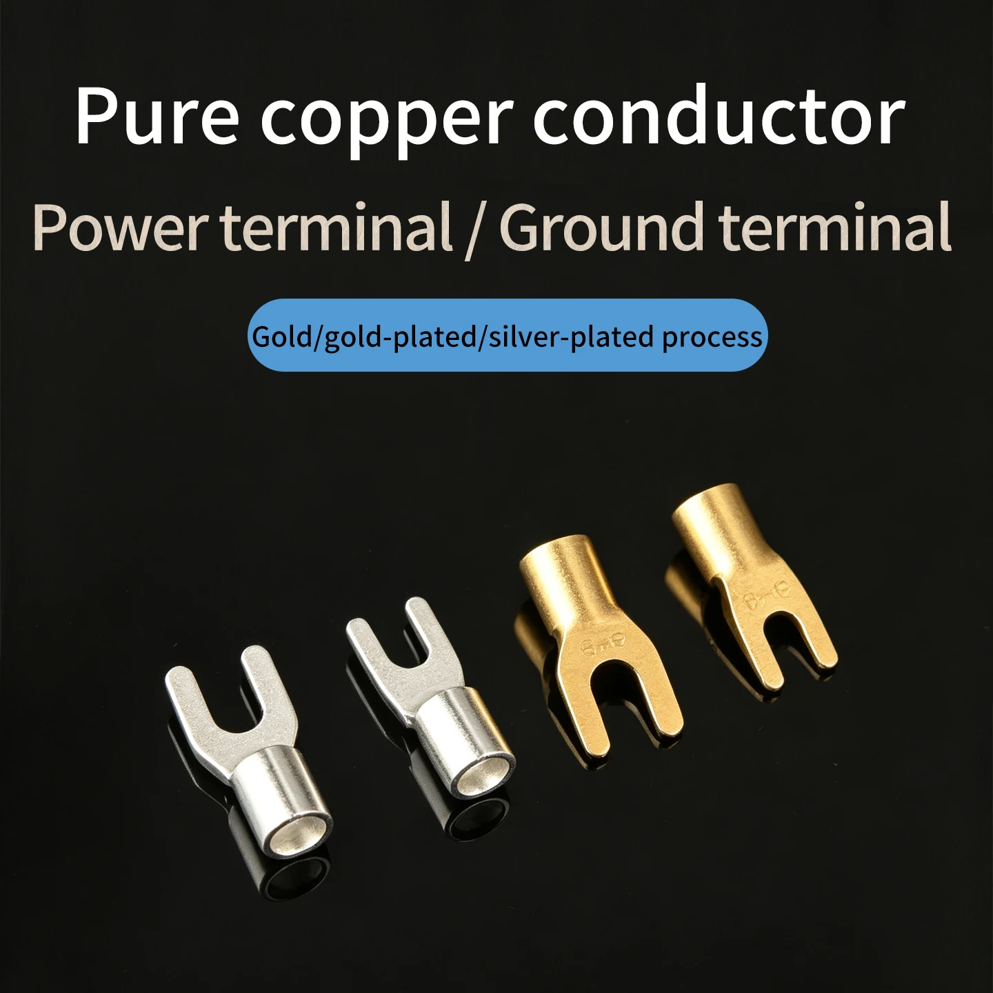 Xangsane Red Copper Gold-Plated Terminal Block for Wiring Connections of Automotive Amplifiers - Ground Wire U-Shaped Plug - view 3