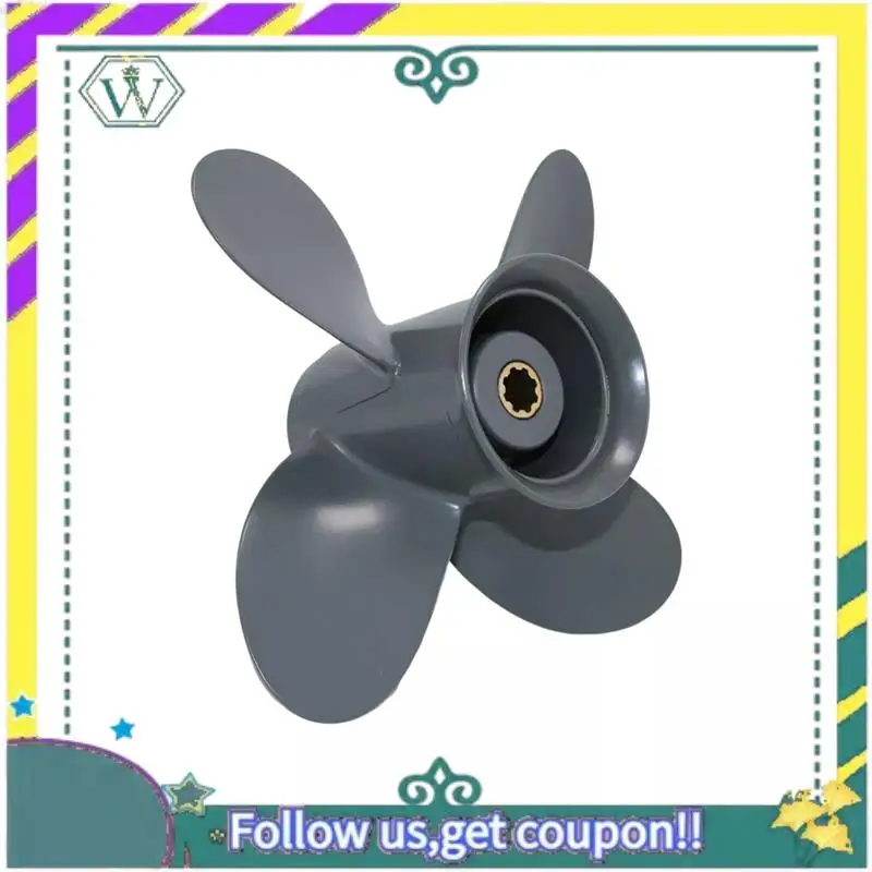 

Upgraded Boat Outboard Propeller 9 1/4X11 58134-ZV4-011AH For Honda Aluminum 8HP-20HP 8 Tooth 4 Blades