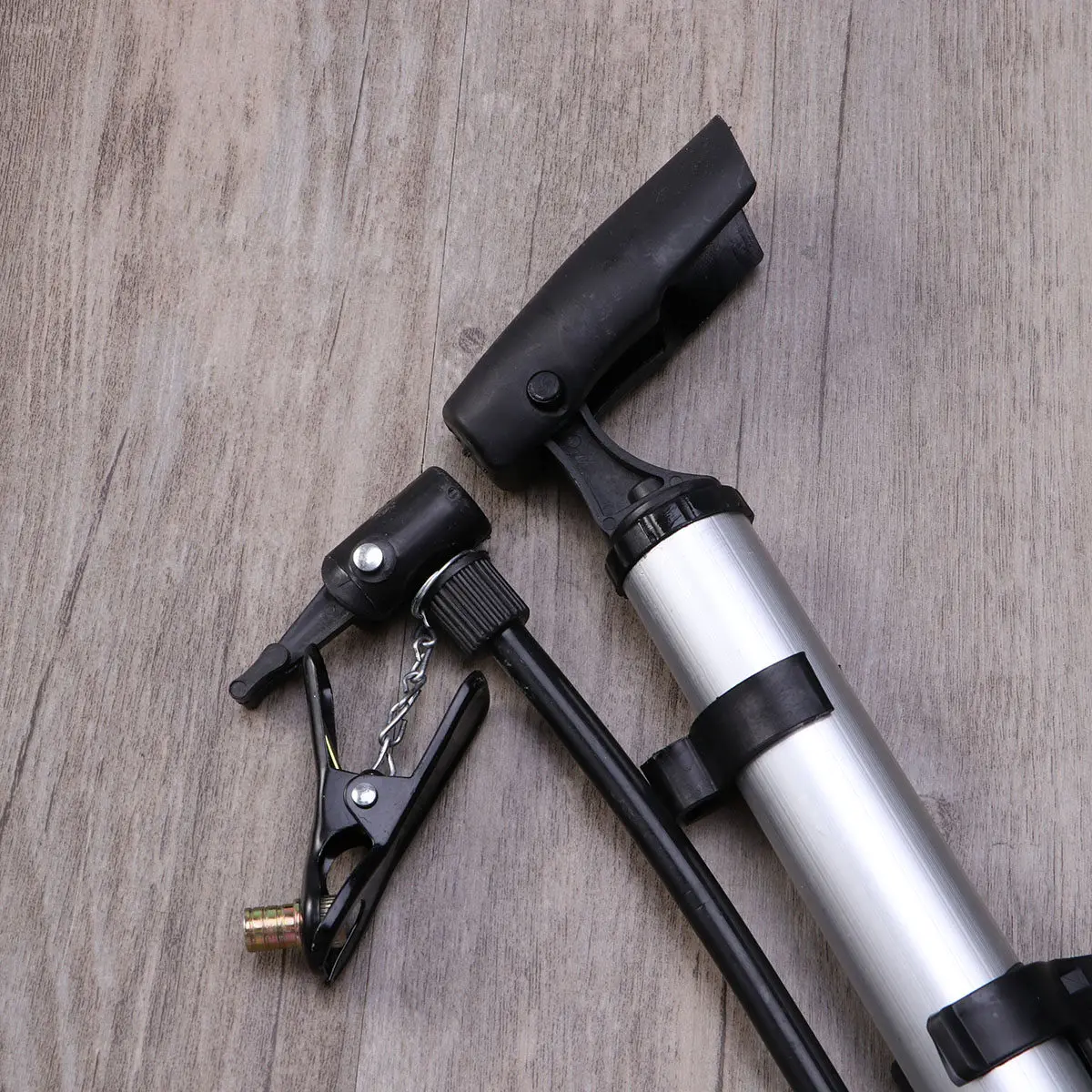

Portable Bike Tire Pump Aluminum Alloy Floor Pump Lock Multi Valve Inflates Bicycle Vehicle Ball Balloon Faster Inflation