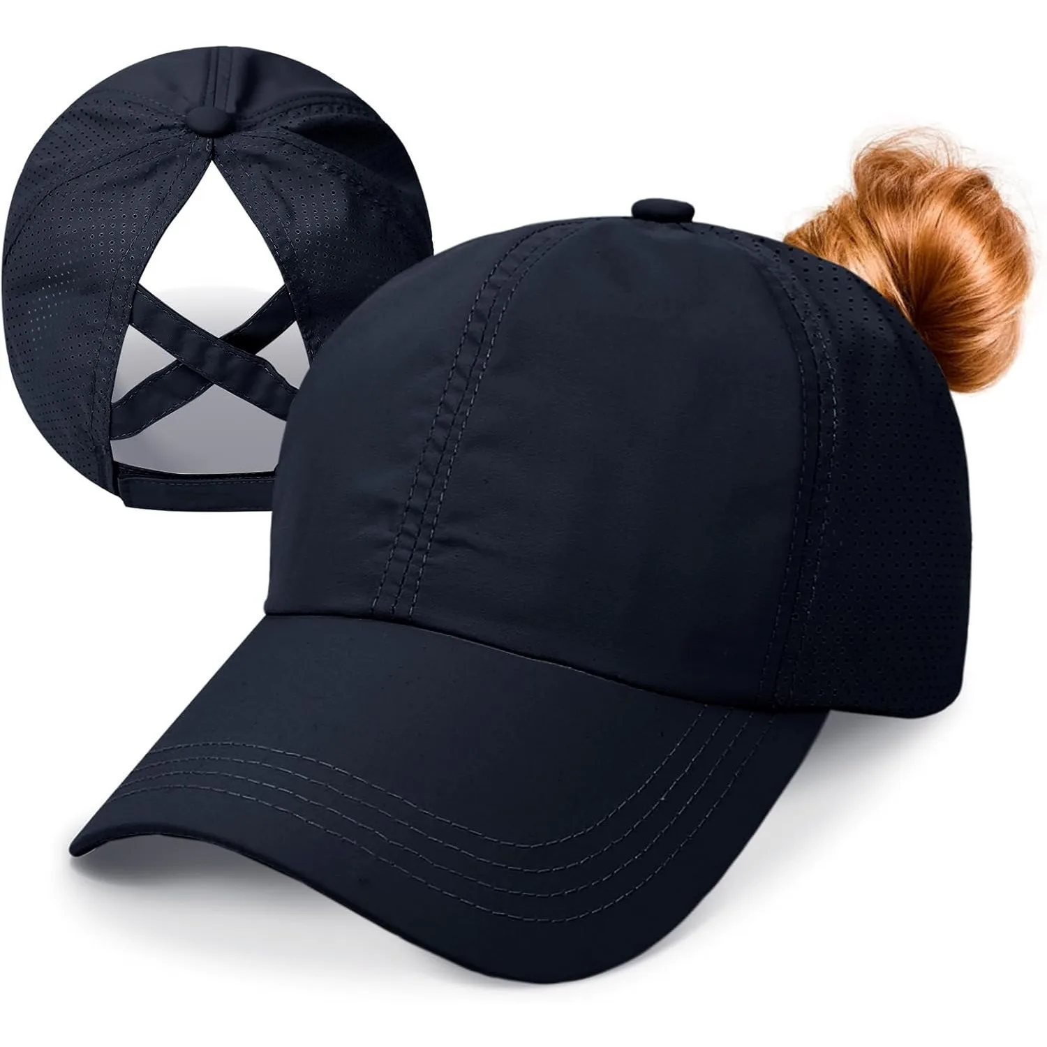 [Breathable Quick Drying Baseball Cap] Unisex Sun Hat with Ponytail Hole Baseball Cap-Suitable for Running and Daily Casual Wear