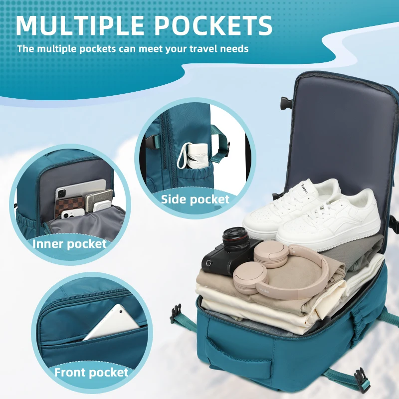 حقيبة ظهر جديدة مضغوطة بالفراغ مع مجموعة مضخة هواء ومعتمدة من Ryanair بدون رسوم أمتعة إضافية مدمجة ذات سعة كبيرة #3