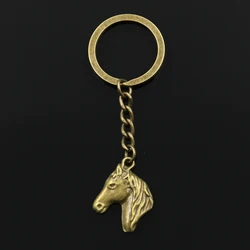 New Fashion Men 30mm Keychain DIY Metal Holder Chain Vintage Horse 28x22mm Antique Bronze Silver Color Pendant