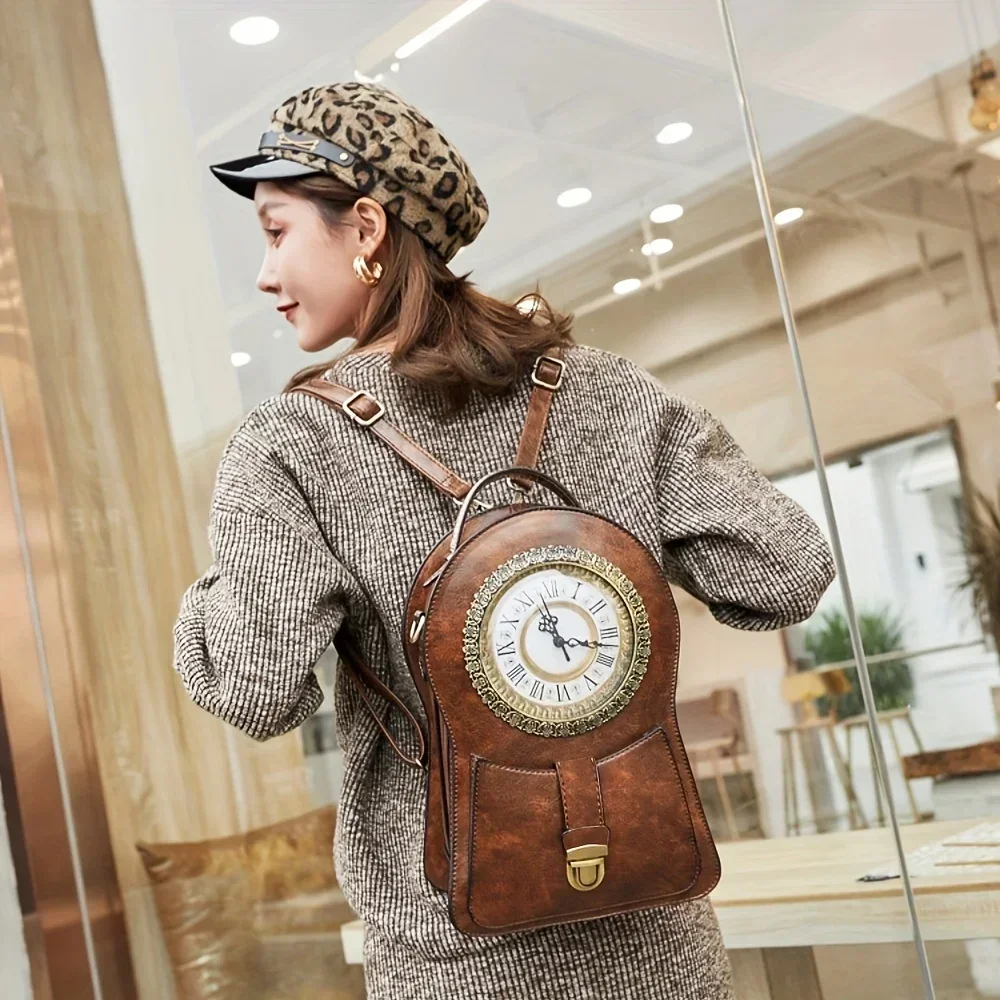 

Fashionable, personalized, creative, retro three-dimensional clock handbag, large capacity, unique shoulder bag