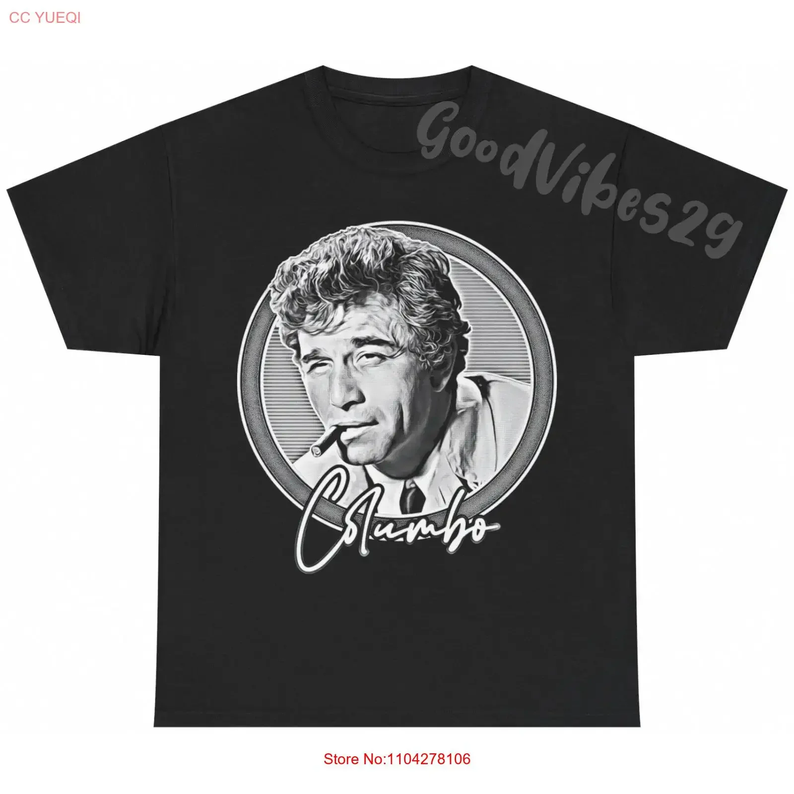 Camiseta Vintage Columbo Peter Falk USA TV Estilo Retrô Homenagem S a 5XL, Top Streetwear Lavado e Elástico para Uso Diário