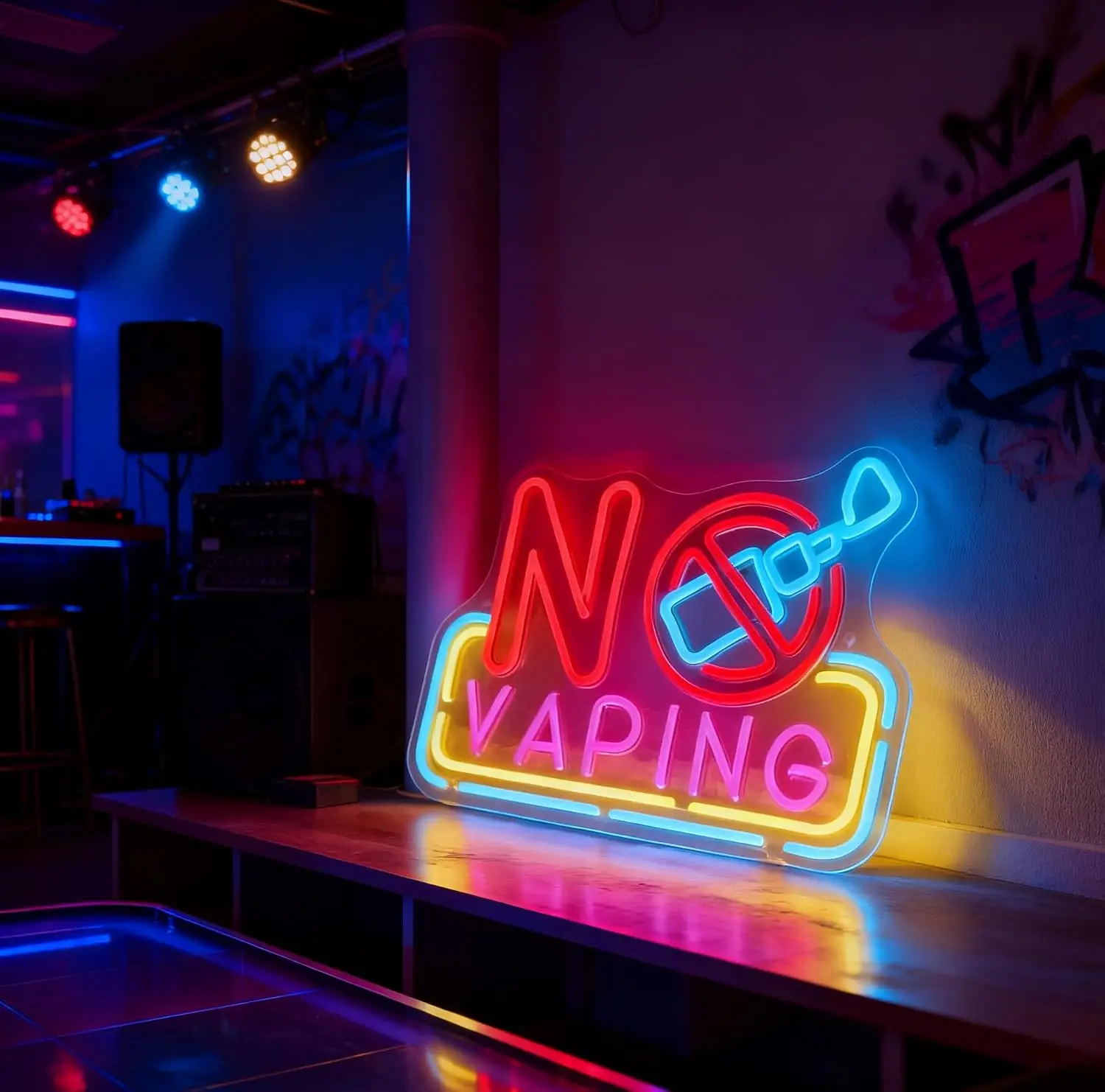 No Vaping LED Neon Sign USB Powered Neon Light For Garage Man Cave Bedroom Bar ublic Area Office Shop Wall  Art Decor Gift view 5