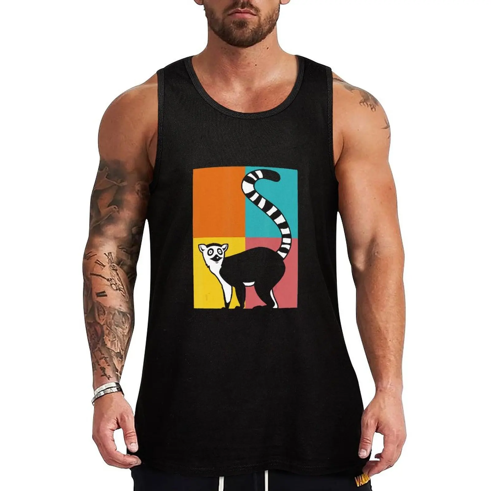 

Pop Art Lemur Tank Top Beach Wear Tank Top Casual Loose Sleeveless Shirt