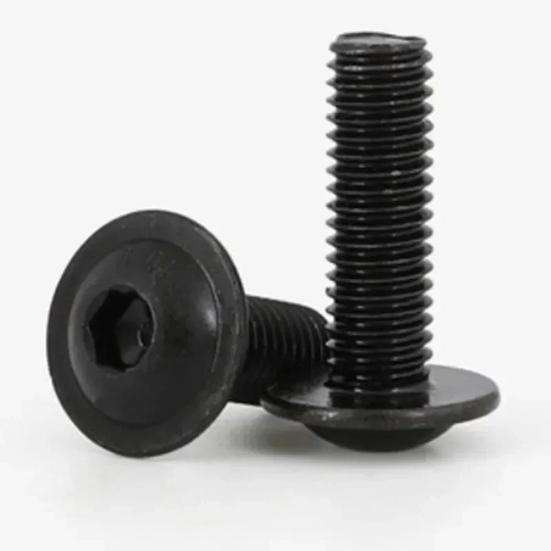 ISO7380.2 M2 M3 M4 M5 M6 M8 M10 Grade 10.9 Black Flange Button Head Screw With Washer Collar Inner Hex Socket Allen Screws Bolt