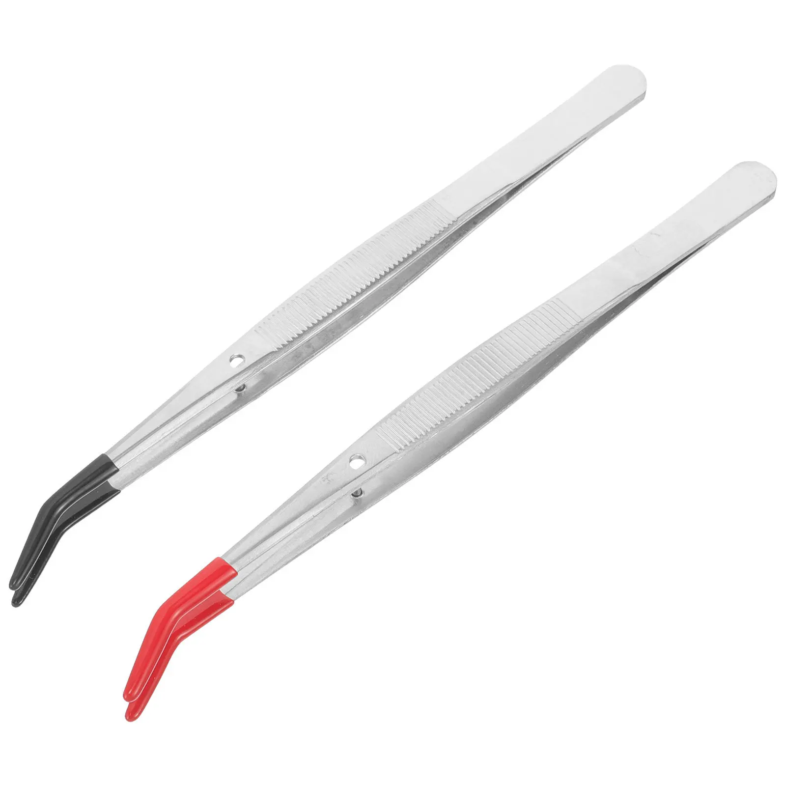 2Pcs Stamp Tweezers Stainless Steel Lightweight Ergonomic Crafting Eyelash Applicator Tweezers for Stamps Coins Jewelry