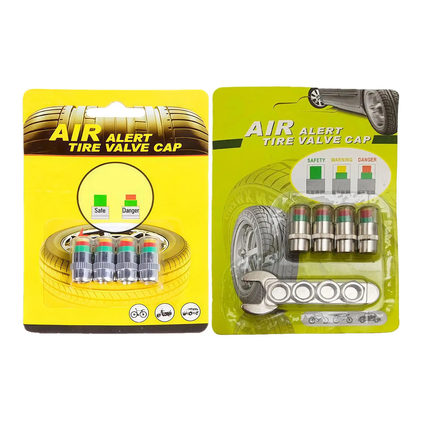 4Pcs/set Cars Tire Air Pressure Monitor Alert Indicator Tire Valve Cap Gauge Car Accessories Car Tyre Pressure Gauge Caps