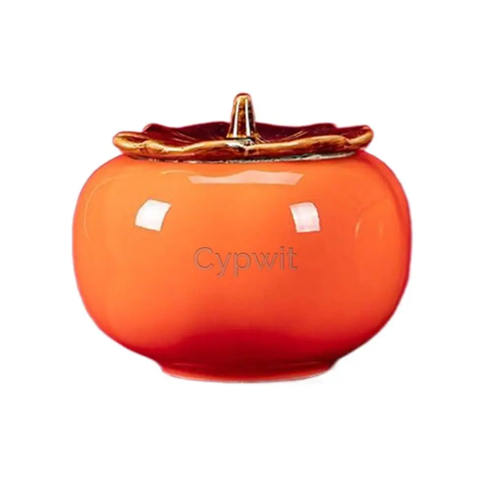 Cypwit Ashtrays, Portable Creative Ceramic Ashtray，Persimmon Shaped Ash Tray with Removable Lid, Small Fashion Home Ashtrays