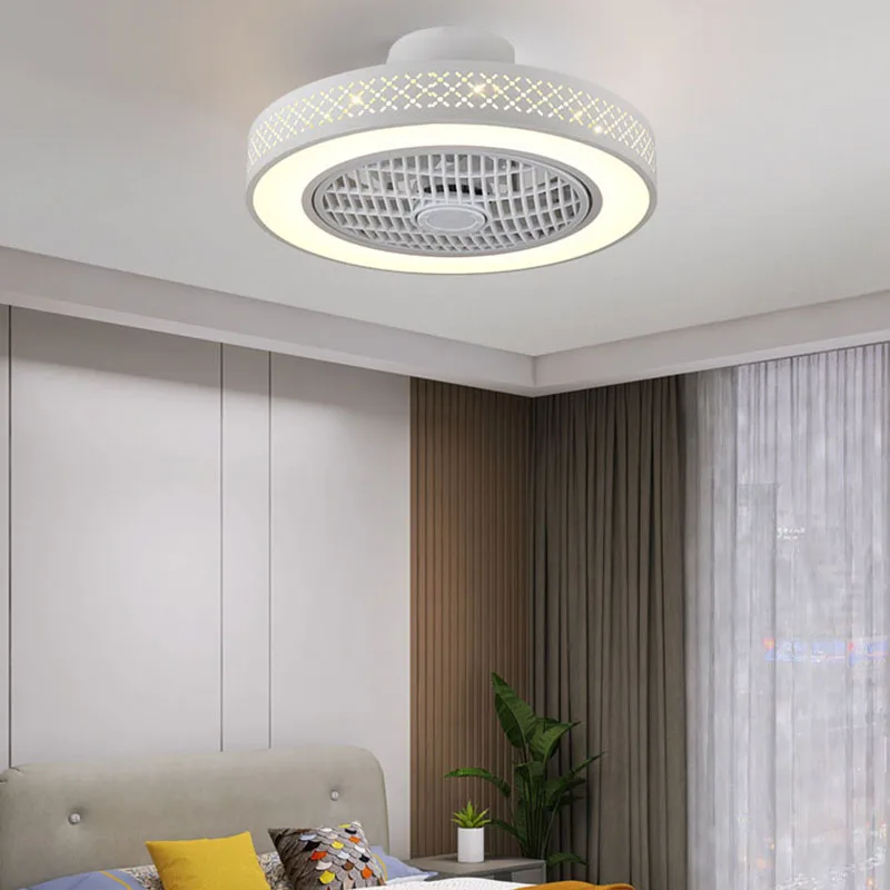 LED Ceiling Fans With Light Bedroom White Ceiling Lamp Ceiling Fan Lamp Ventilators Remote Control 220V ABS blades Home Lighting