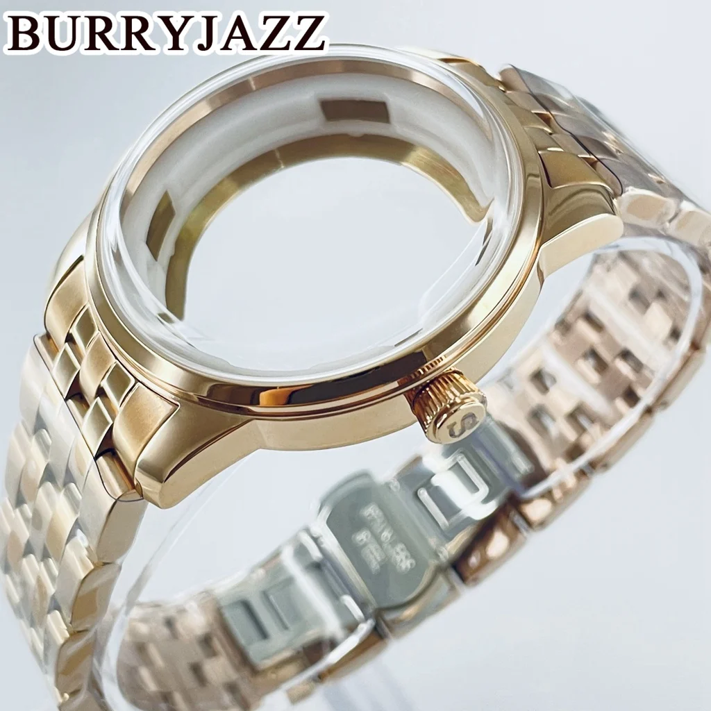 

Корпус часов NH35 NH36 NH34 NH38 NH70 NH72 40 мм, розовое золото, коктейльный стерильный корпус, арочное стекло