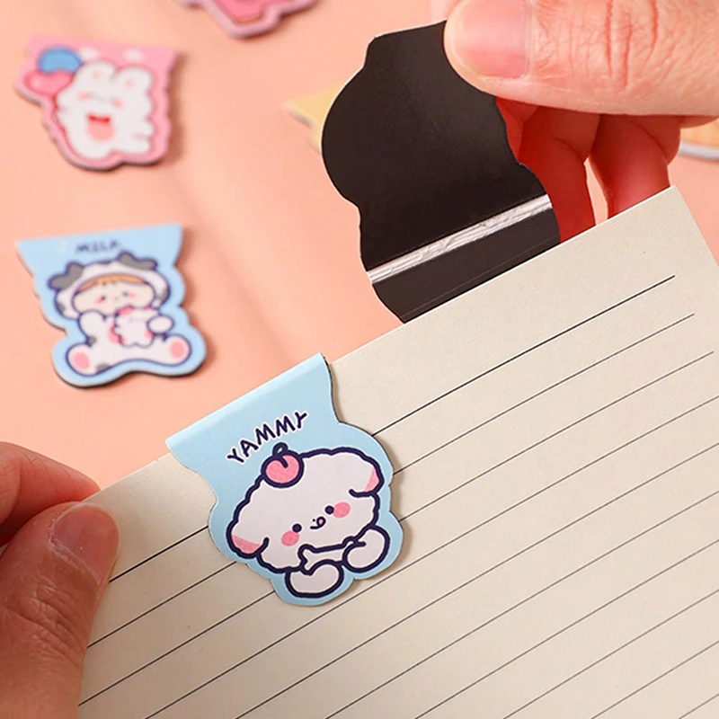 5 قطع لطيف الكرتون الدب المغناطيسي المرجعية ورقة كليب Kawaii أرنب طالب القرطاسية الكتب علامة من صفحة مدرسة مكتب التموين