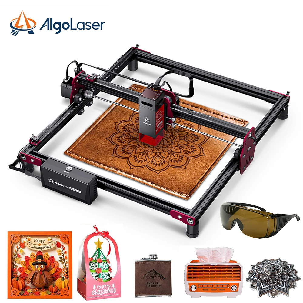AlgoLaser DIY KIT MINI 5W Lasergravierer CNC Laserschneider 300*315mm Arbeitsbereich Graviermaschine für Holz, Leder, Acryl, Papier, DIY-Handwerk, Logo-Markierung, Hobby & Kleinunternehmen