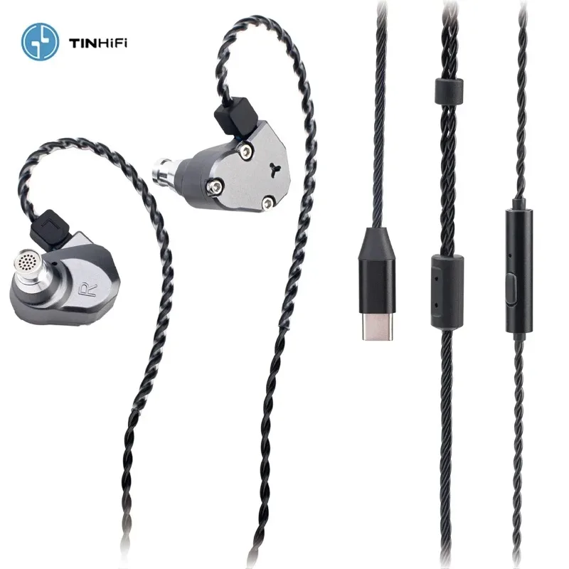 

TINHIFI C2 2025 HiFi in-Ear Wired Earphone 10MM PU+LCP Drive Monitor IEMs with Detachable 2Pin HD Mic 3.5mm/Type-C Cable