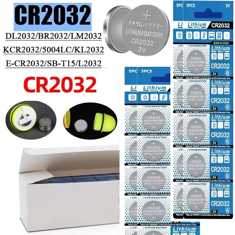 

5-20PCS 3V CR2032 Lithium Button Battery BR2032 ECR2032 LM2032 5004LC Coin Cell Watch Batteries For Toy Clock Remote Control
