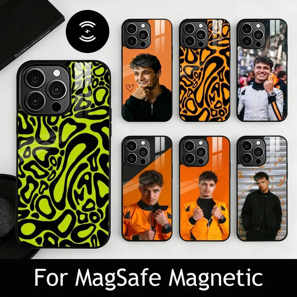 

Racing Driver L-Lando N-Norris Phone Case For iPhone17,16,15,14,13,12,11 Plus,Pro Magnetic with Magsafe Wireless Charging