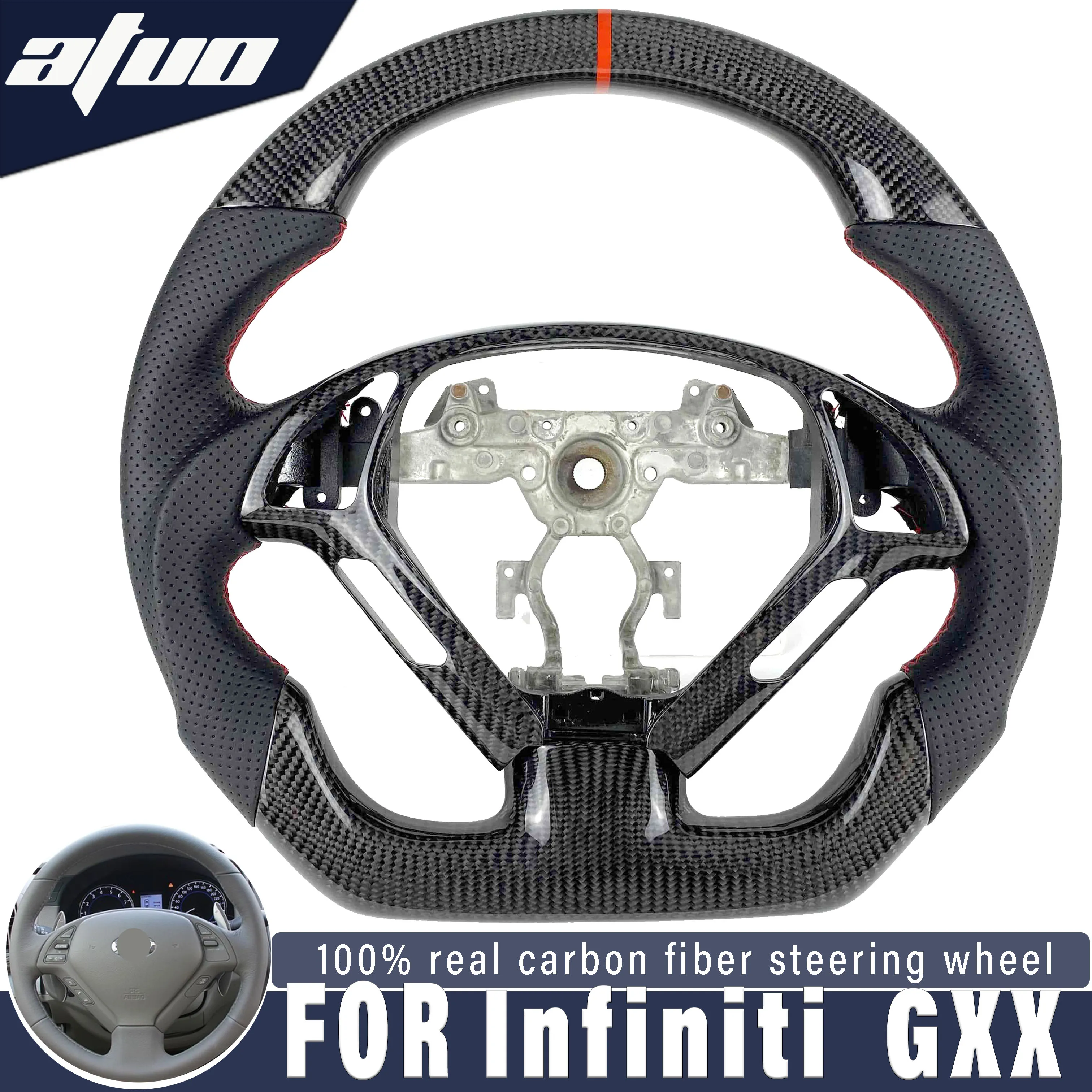 

Customized carbon fiber steering wheel for Infiniti G25 G37 G35 Ex25 Ex35 G37S G37X sports style car accessories