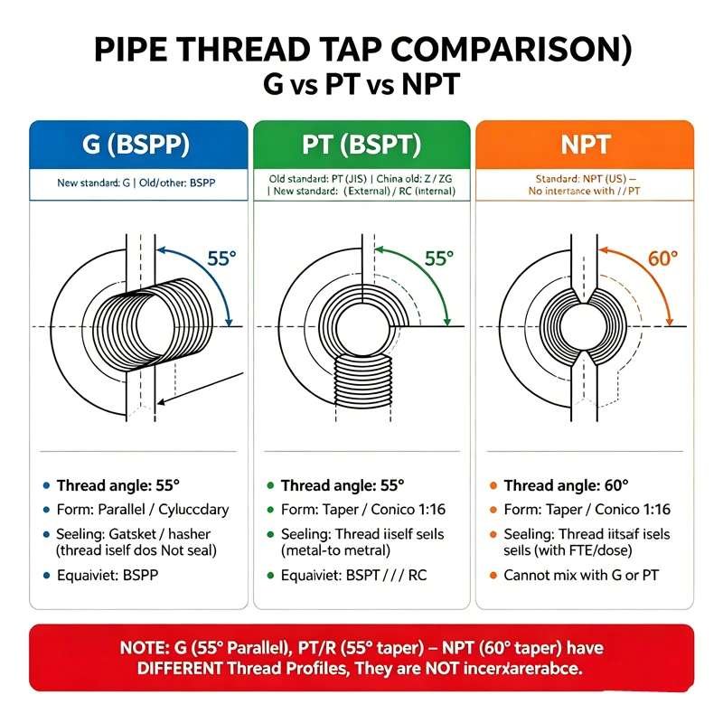 G PT NPT 55 °/60 ° Extended Pipe Thread Tap 1/8 1/4 3/8 1/2 3/4 1 inch, 100/160/200mm Pipe Internal Thread Machine Tapping Tool