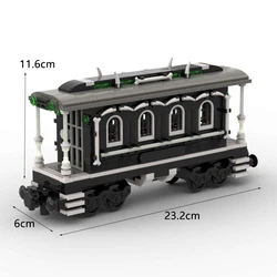 MOC Creative Building Block Model Ornament Halloween Train Carriage Terror Atmosphere Theme DIY Bricks Toys for Children