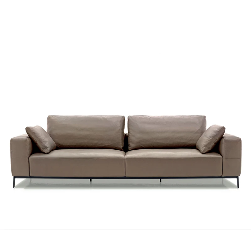 

Modern Luxury Home Sectional Sofa Set Genuine Leather With Sponge Filling Stylish Living Room Furniture