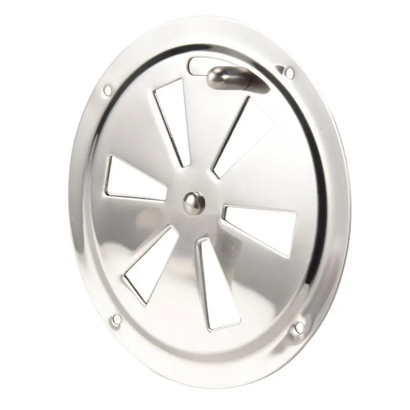 [NEWA08R】 Round Air Louver Vent & Side Knob Opening Grille Cover Marine Boat RV 316 Stainless Steel Ventilation Louvered Vent