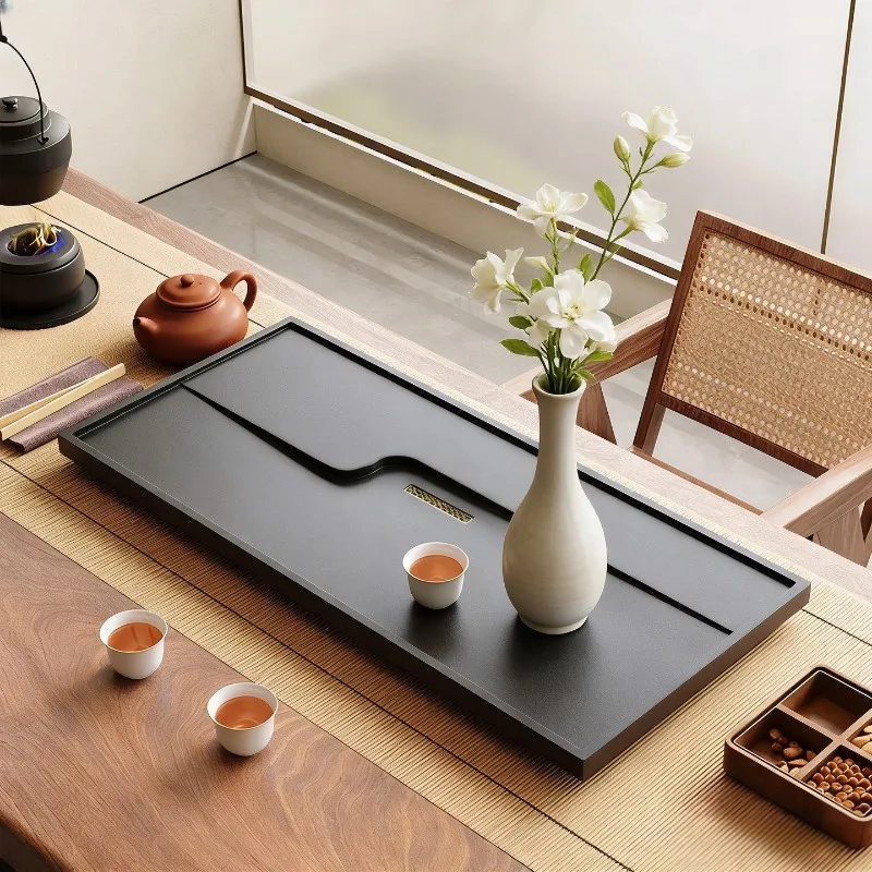 Stone Modern Tea Tray Chinese Multipurpose Rectangular Tea Tray Shapes Living Room holz tablett rechteckig Rectangular Tray