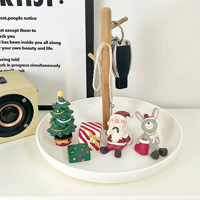 Weihnachts-Miniaturfiguren aus Kunstharz, Ornamente für den Weihnachtsbaum, Hirsch, Elch, Schneemann, Tier, Mikrolandschafts-Ornamente, Weihnachtsdekoration – Detail 12