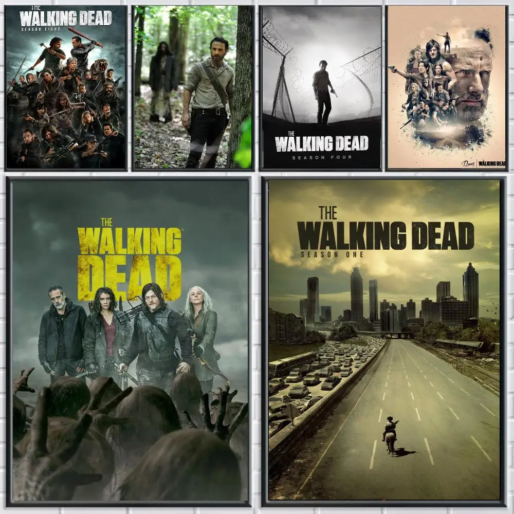 tv series T-The Walking Dead-D Poster Peel and Stick Wall Art for Cafe Office Bar and Home Decoration