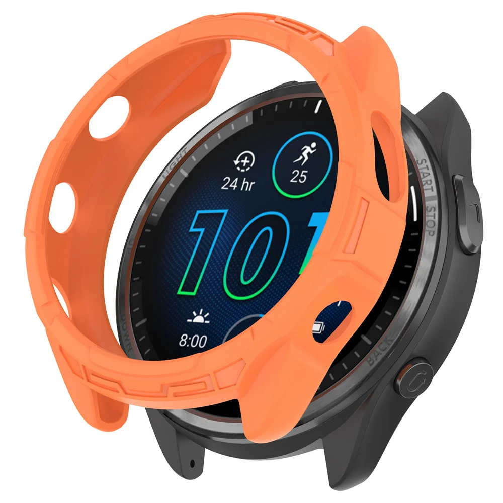 غطاء ساعة لساعة Garmin Forerunner 965 حافظة واقية مجوفة خفيفة للغاية وعالية الجودة من مادة TPU الناعمة البديلة