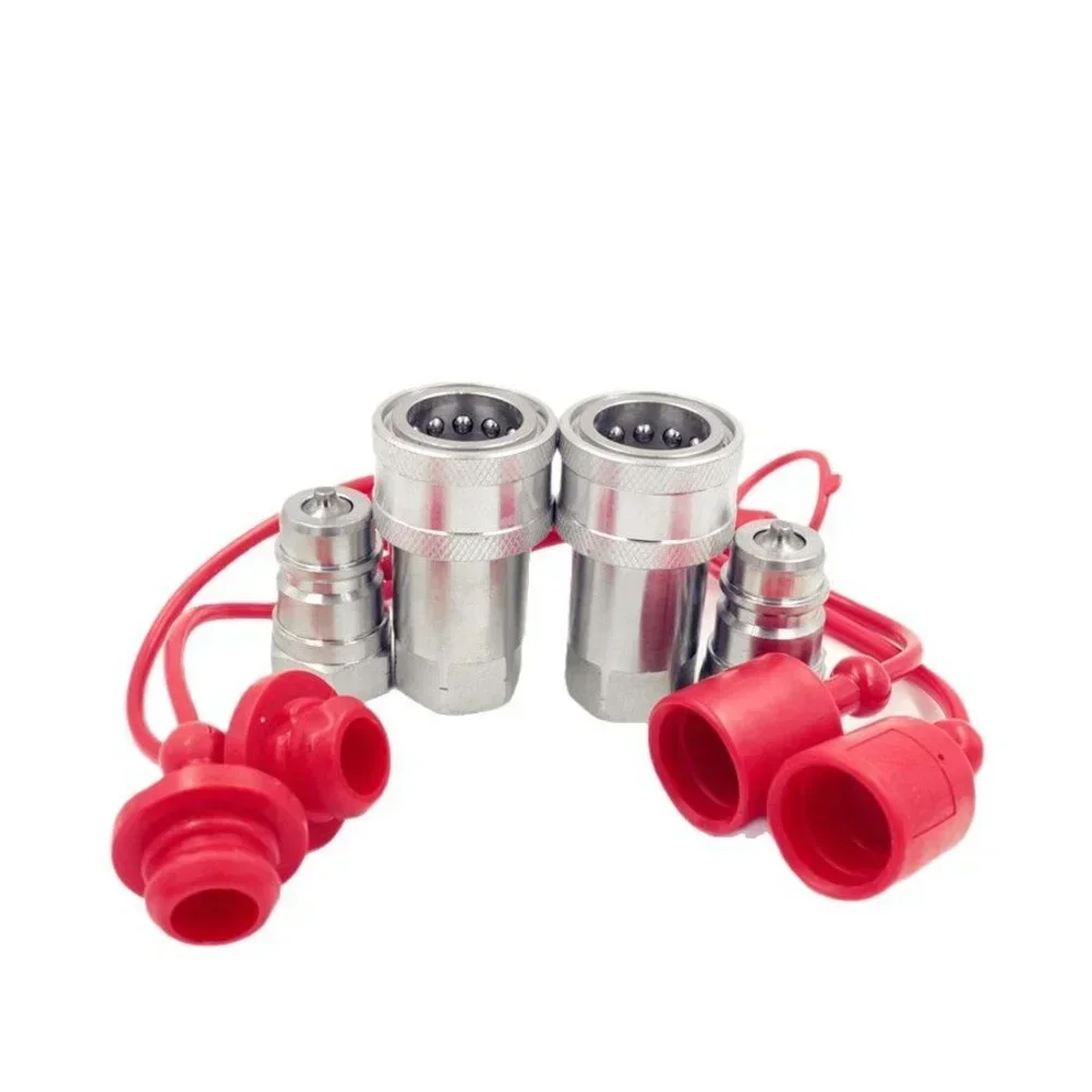 2 Set Hydraulic Quick Connect Coupler NPT1/2'' NPT1/4