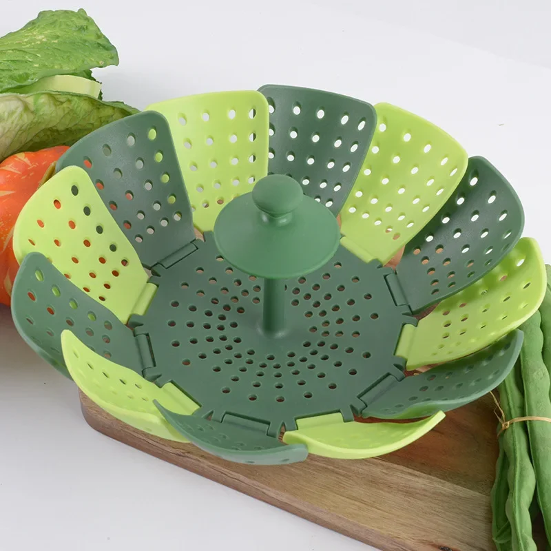 

Retractable Folding Steamer Basket, Multi-functional Vegetable and Fruit Basket, Plastic Lotus Steamer Rack Steaming Basket