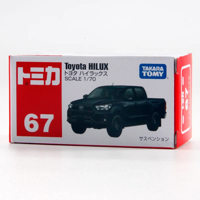 TAKARA TOMY-Modelo de carro de liga fundido para crianças, Tomica NO.67, Toyota Hilux Pickup Truck, 1/70, ornamento, presente de Natal