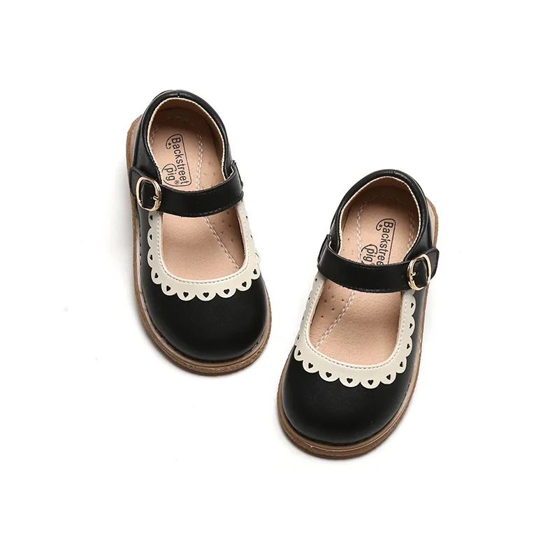 Girls Leather Shoes 2024 Autumn New Fashion Single Shoes Breathable Suitable for 4-6 Years Old Children Wear Children\'s Shoes