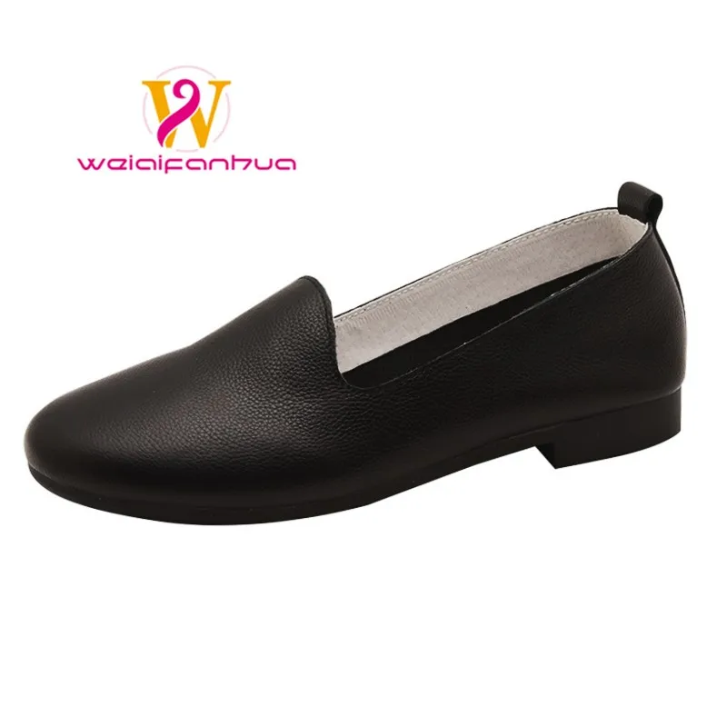 

Women's Shoes 2025 New Style Top Layer Cowhide Simple Single Shoes, Comfortable and Casual Solid Color Genuine Leather Mom Shoes