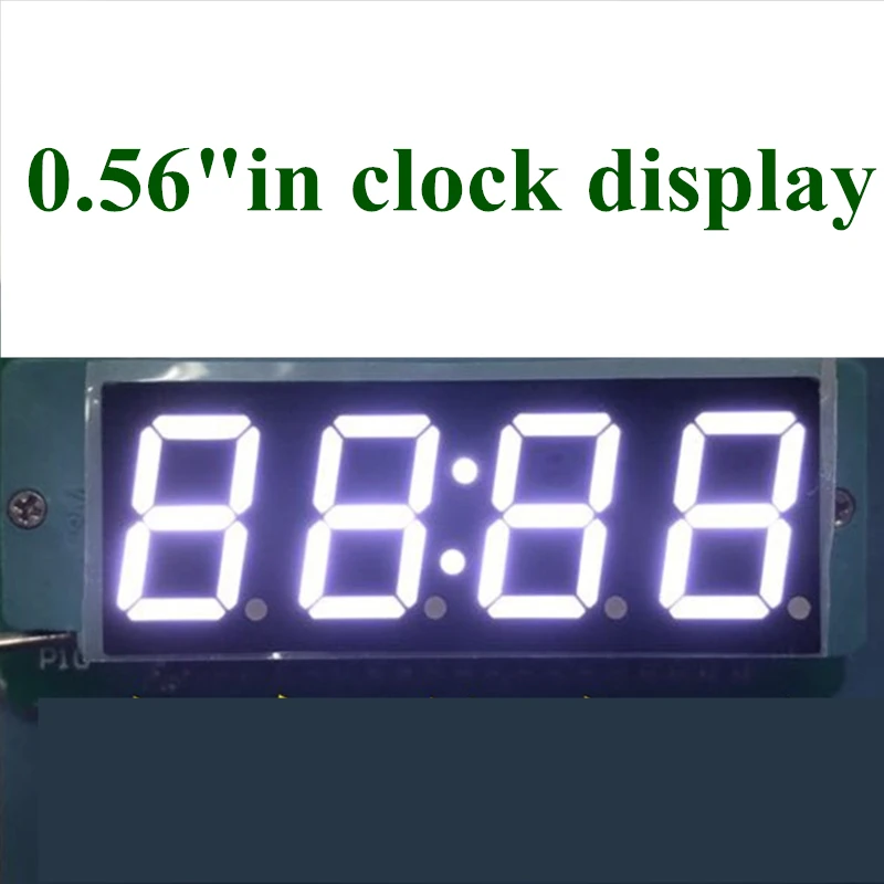 

20PCS White 0.56in Clock LED Display 0.56 inch 7 Seven Segment 4 bit digital tube Common Anode cathode Time 12 Pins digit tube