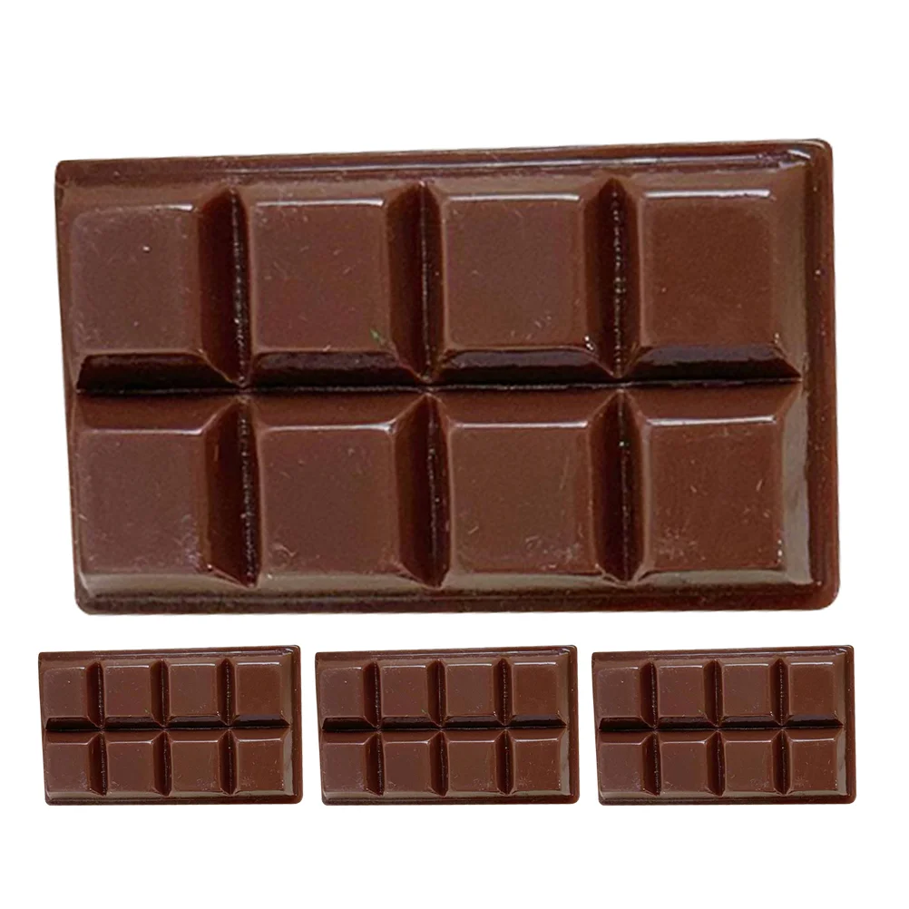 4PCS Valentine's Day Decorative Chocolate Simulated Chocolate Model for Tabletop Fake Chocolate Bar Props Small Chocolate Decor