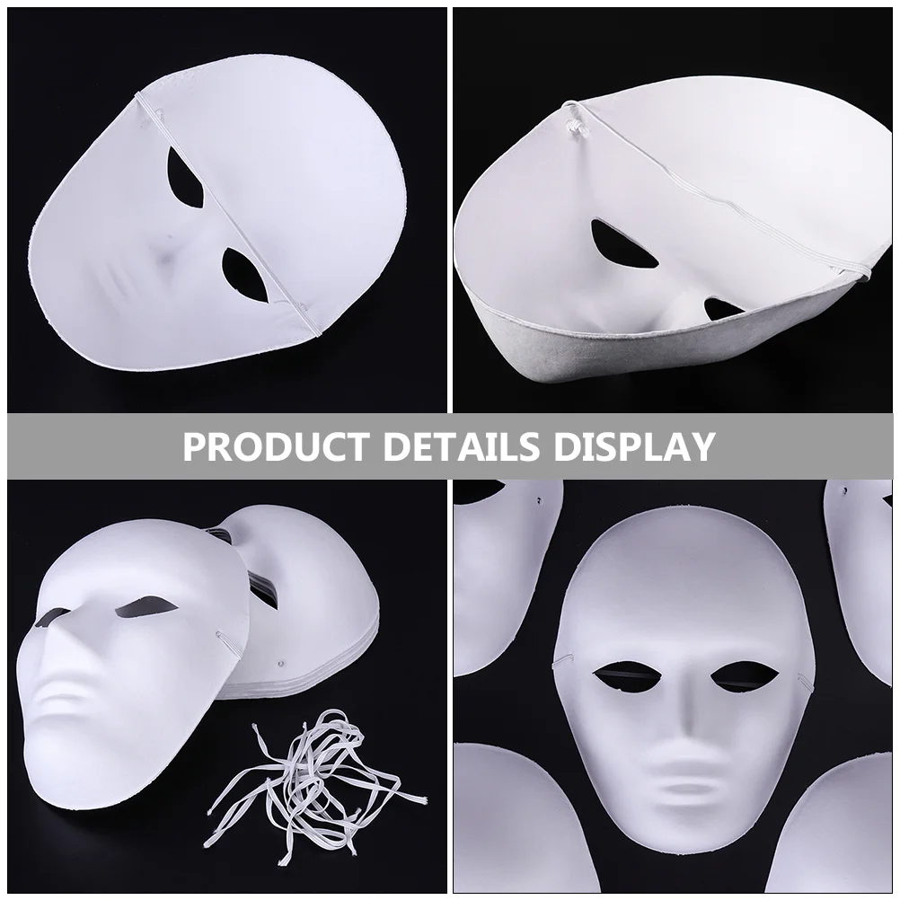 

6Pcs Jingju Mask Blank Pulp Masks DIY Paintable Masquerade Party Masks for Adults Costume Use DIY Paintable Mask