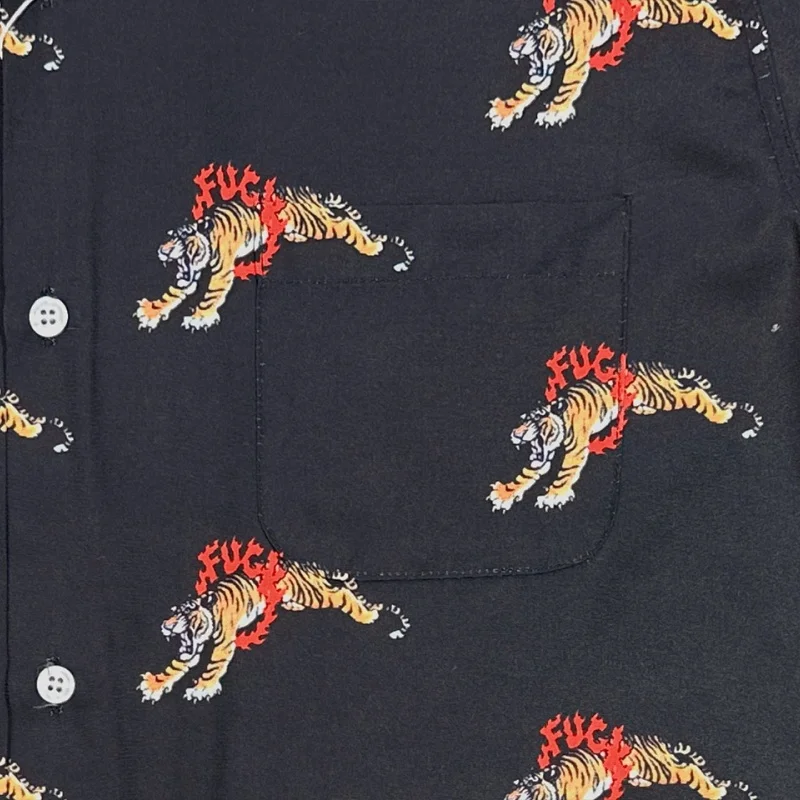 WACKO MARIA High Quality Summer Heavenly Tokyo Full Print Ring of Fire Tiger Totem Hawaii Short Sleeve Shirt