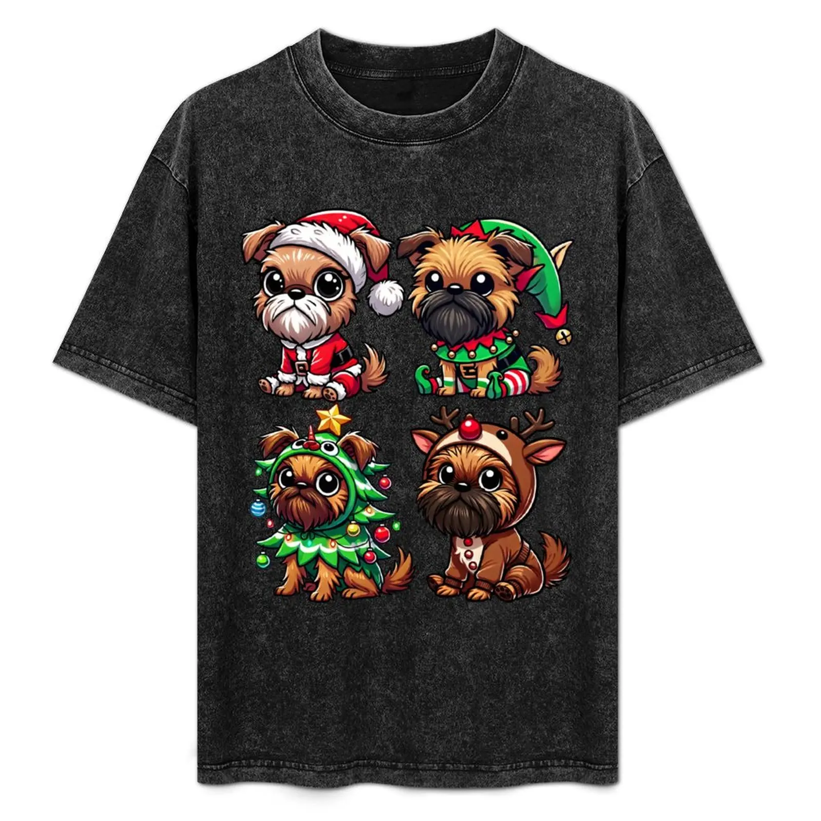 

Brussels Griffon Dog Christmas Costume T-Shirt Plus Size Gym Sports T-Shirt