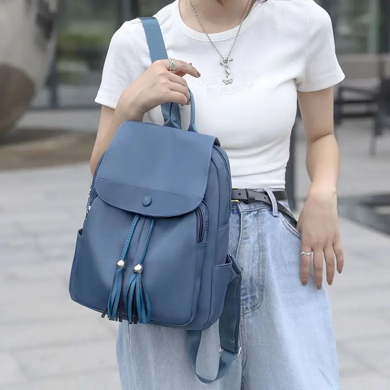 Oxford Cloth Casual Lightweight Summer Travel Commuting Canvas Small Capacity Portable Backpack for Women