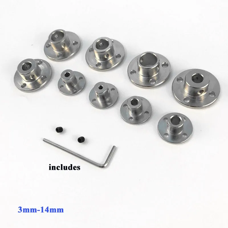 

3mm 3.17mm 4mm 5mm 6mm 6.35mm 7mm 8mm 10mm 11mm 12mm 14mm Rigid Flange Coupling Connector Motor Guide Shaft Coupler Motors