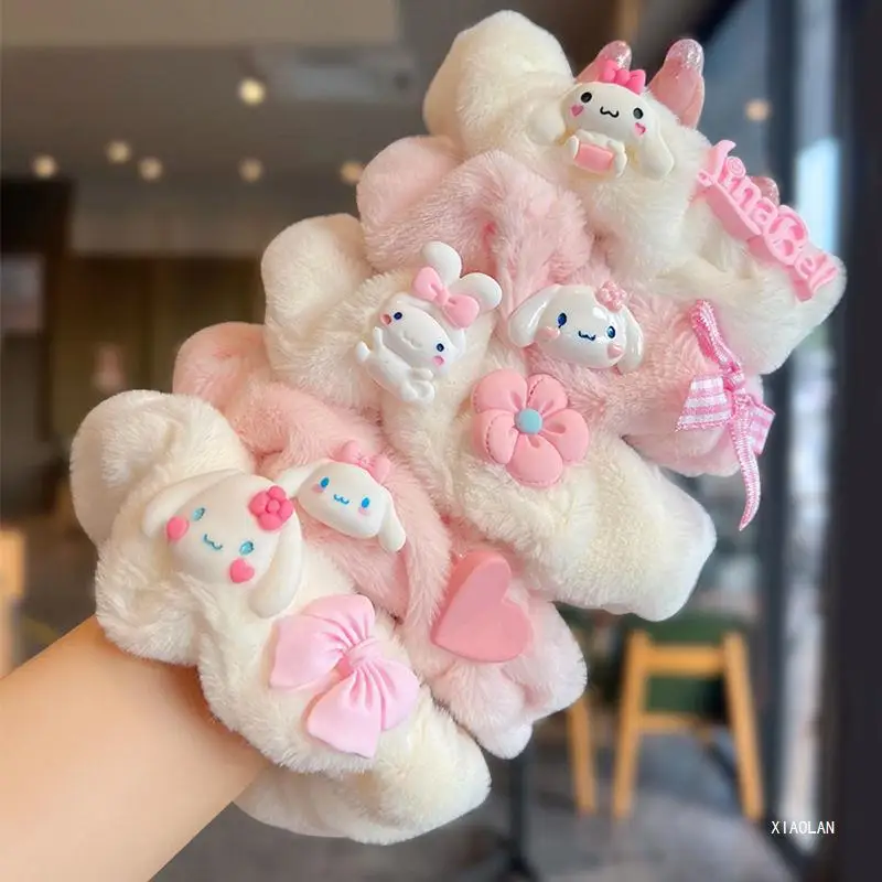

Cute Yugi Dog Plush Bow Hair Tie Hairband Winter SLO Cartoon Girl Heart Decoration Headwear