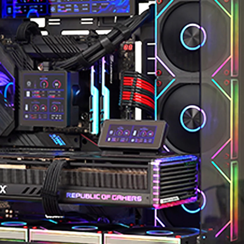 3.39인치 데스크탑 컴퓨터 보조 모니터 IPS 풀 알루미늄 USB 1 케이블 연결, iGame Vulcan Edition 그래픽 카드 화면