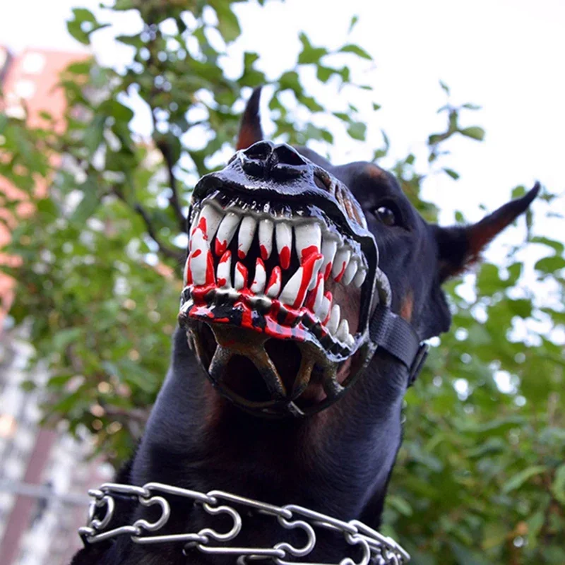 Halloween Costume Zombie Dog Mask Waterproof Muzzle Scary Dog Safty Muzzles Pitbull Spooky Pup Muzzle Creepy Dog Muzzle For Dog