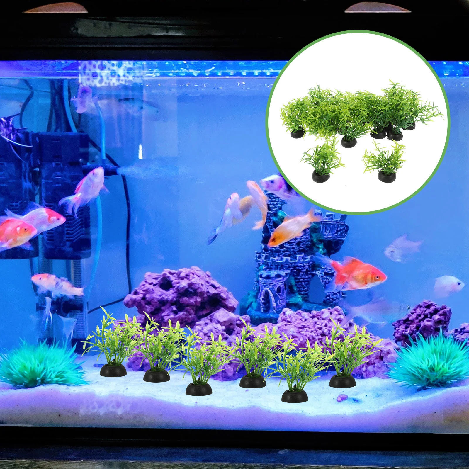 

Aquarium Decor Artificial Plants Fish Tank Landscape Supplies Realistic Shape Safe Material Water Source Friendly