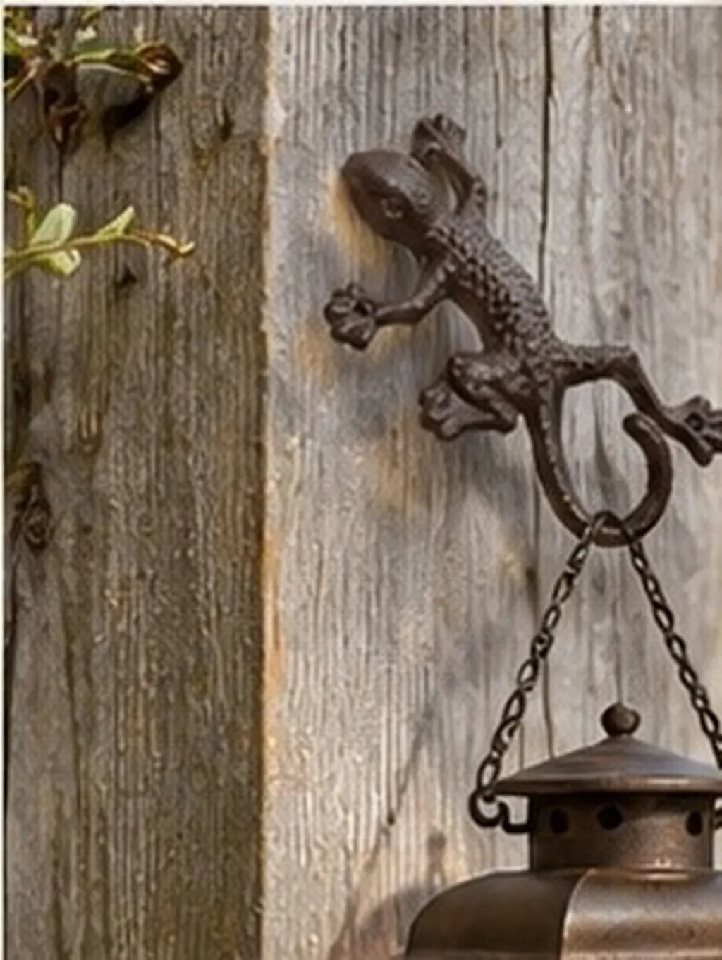 Rustic Cast Iron Gecko Hook Wall Decor Heavy Load Bearing Plant Hanger for Hanging Baskets Outdoor Indoor Garden Fence Towel